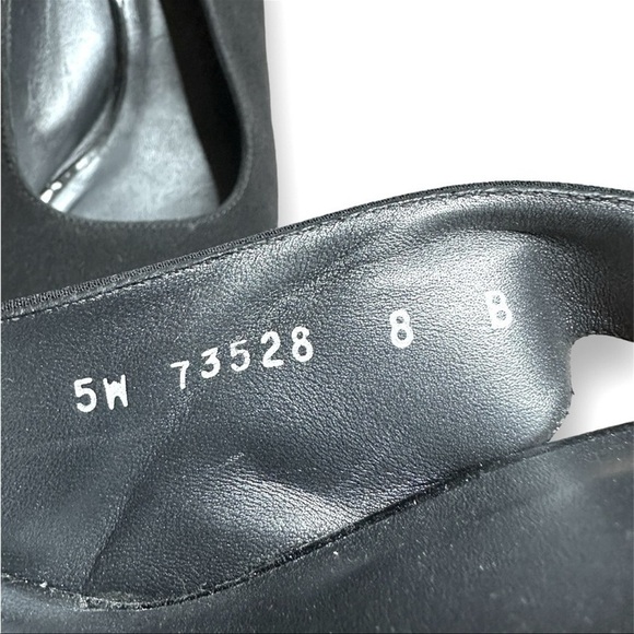 STUART WEITZMAN Vintage Block Heels Slingback Slide Sandal Shoe Black Sz. 8 - Picture 6 of 6